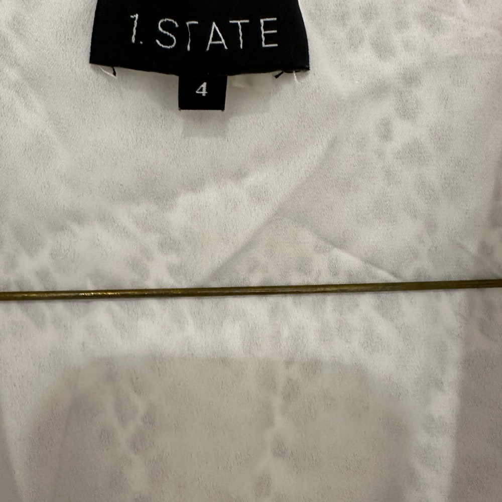 Nordstrom 1. State Long Sleeve Gray Chiffon Ruffle Wrap Dress in Animal print - Picture 8 of 9